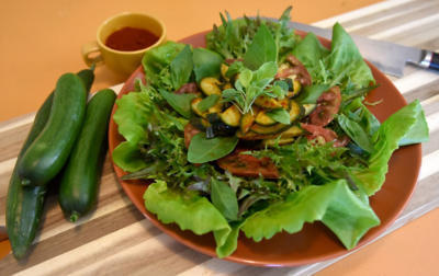 A salad from chef David Gaspar de Alba made from Silver Leaf produce. (Dean Hanson/Journal)